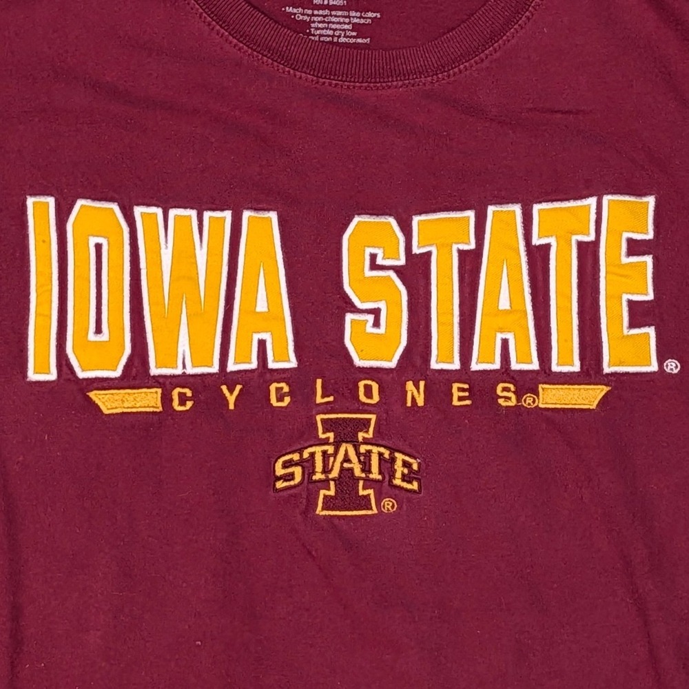 Old Varsity Brand Iowa State Cyclones T-Shirt Mens Large Maroon Short Sleeve Tee